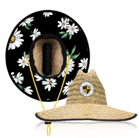 White Daisey Under Brim Straw Hat