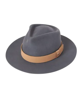 Wide Brim Fedora - Denim Blue