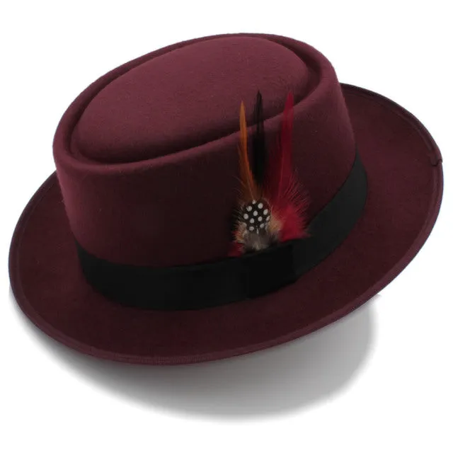 Wool Flat Fedora Hat