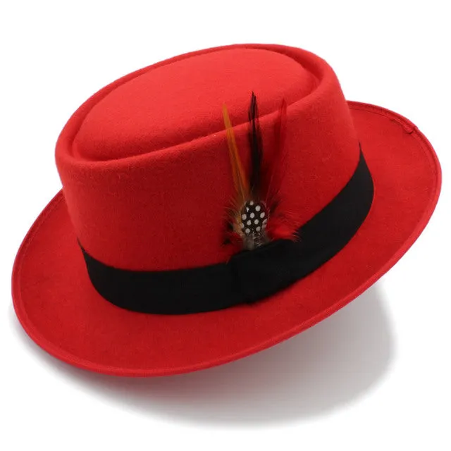 Wool Flat Fedora Hat