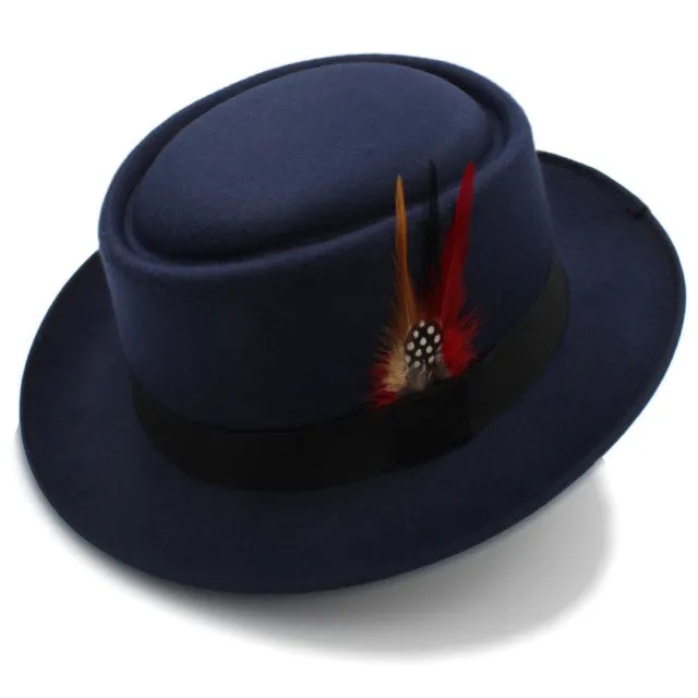 Wool Flat Fedora Hat