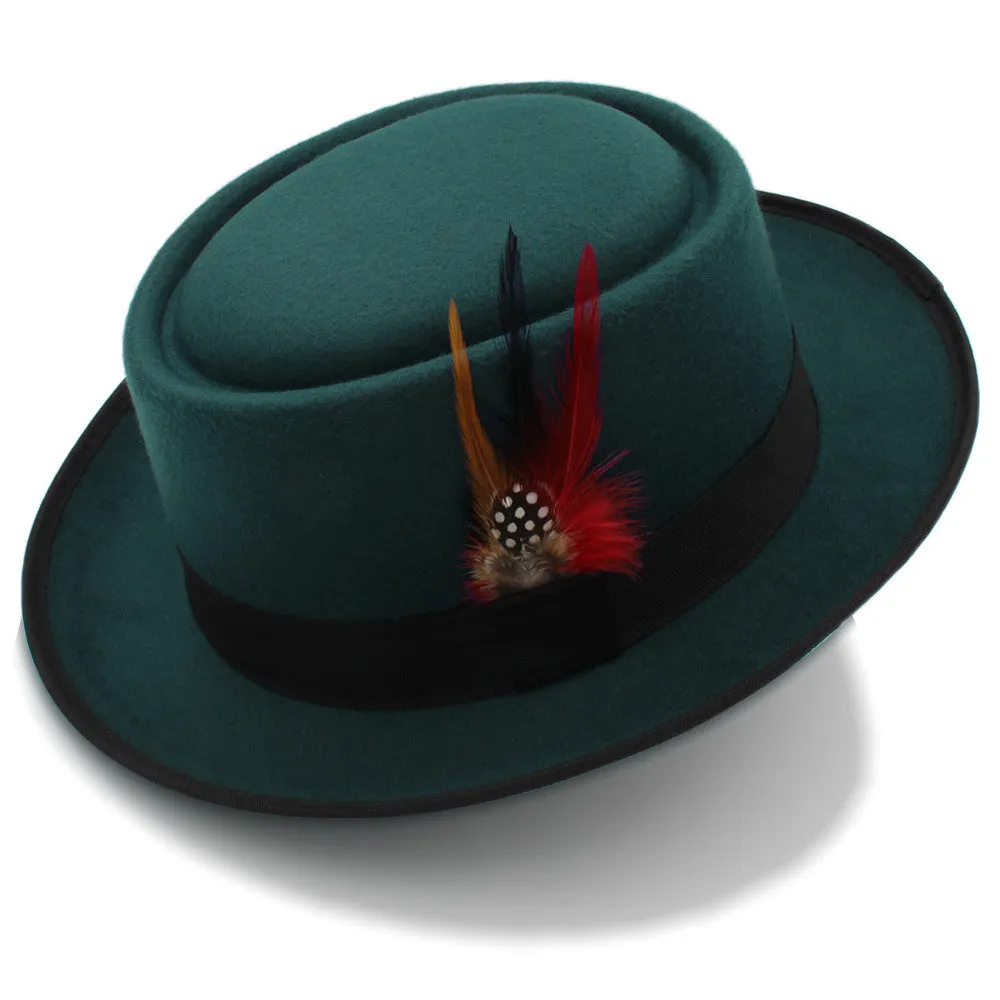 Wool Flat Fedora Hat