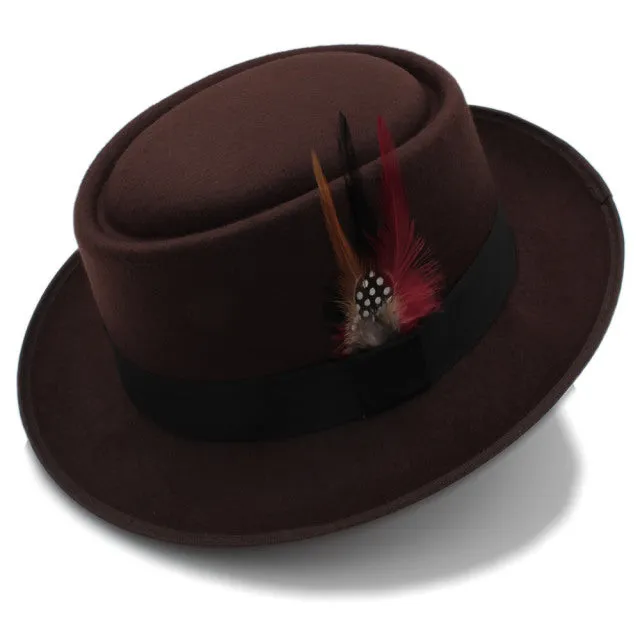 Wool Flat Fedora Hat