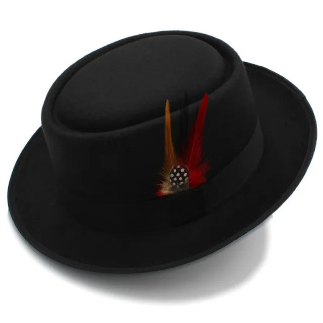 Wool Flat Fedora Hat