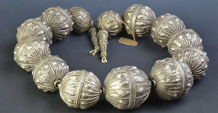 Yemen Silver Bead Necklace - Large (Unfinished)
