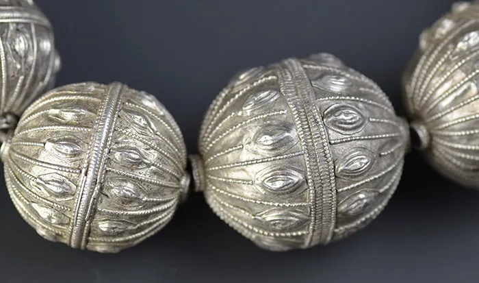Yemen Silver Bead Necklace - Large (Unfinished)