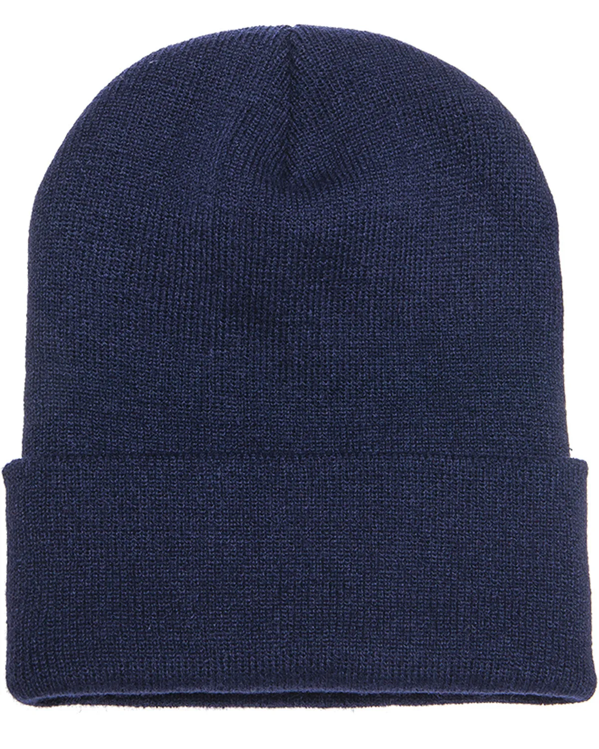 Yupoong Cuffed Branded Knit Beanies, Navy